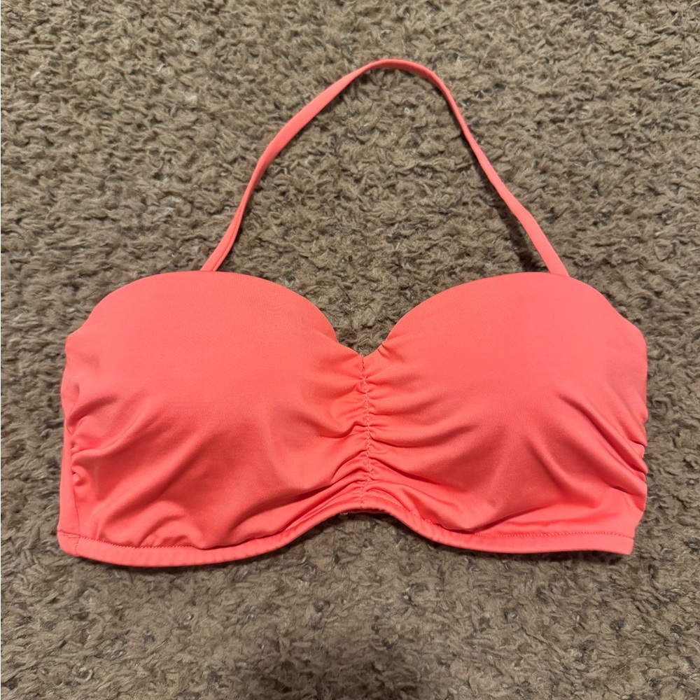 Coral Strapless Bikini Top